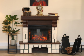 Портал Royal Flame Porto (Разборный) - Орех каньон/Белый камень