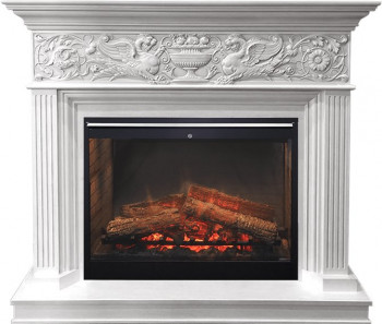 Каминокомплект Palace - Белый с серебром с очагом Symphony 30'' DF3020-INT Каминокомплект Palace - Белый с серебром с очагом Symphony 30'' DF3020-INT