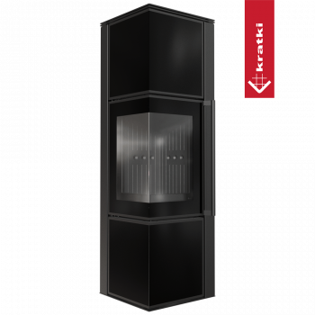 Печь Kratki PRO TORA/M 8 кВт, чёрное стекло Печь Kratki PRO TORA/M 8 кВт, чёрное стекло