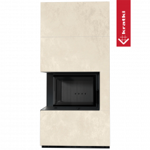 Каминокомплект Kratki PRO FLOKI BOX OXIDE BIANCO, угловое стекло слева Каминокомплект Kratki PRO FLOKI BOX OXIDE BIANCO, угловое стекло слева