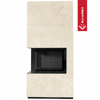 Каминокомплект Kratki PRO FLOKI BOX OXIDE BIANCO, угловое стекло слева Каминокомплект Kratki PRO FLOKI BOX OXIDE BIANCO, угловое стекло слева