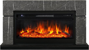 Каминокомплект Lindos 42 SFT - Серый мрамор (Ширина 1470мм) с очагом Vision 42 LOG LED Каминокомплект Lindos 42 SFT - Серый мрамор (Ширина 1470мм) с очагом Vision 42 LOG LED