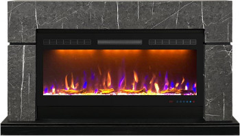 Каминокомплект Lindos 42 SFT - Серый мрамор (Ширина 1470мм) с очагом Crystal 40 RF Каминокомплект Lindos 42 SFT - Серый мрамор (Ширина 1470мм) с очагом Crystal 40 RF