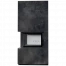 Каминокомплект FLOKI в облицовке OXIDE NERO, угловое стекло слева