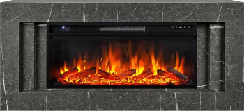 Каминокомплект Line 42 SFT Stone Touch - Серый мрамор с очагом Vision 42 LOG LED Каминокомплект Line 42 SFT Stone Touch - Серый мрамор с очагом Vision 42 LOG LED